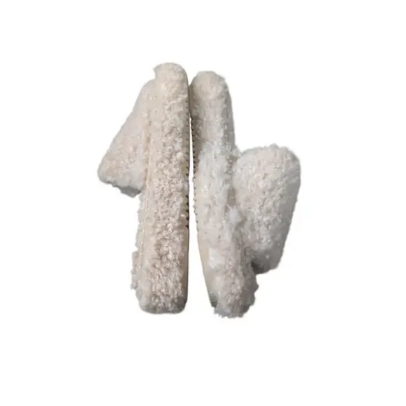 Beach by Matisse Portland Fuzzy Slippers Natural/Beige Sz 10 EUC - Picture 3 of 4